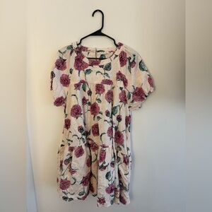 Cotton Bleu Floral Textured Mini Dress